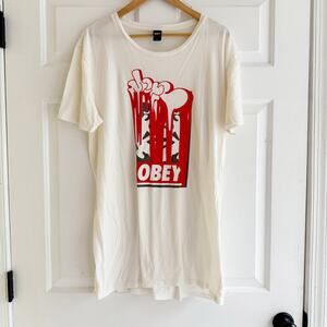 Vintage OBEY Shirt Mens‎ XL Short Sleeve Skateboarding USA Made Single Stitch